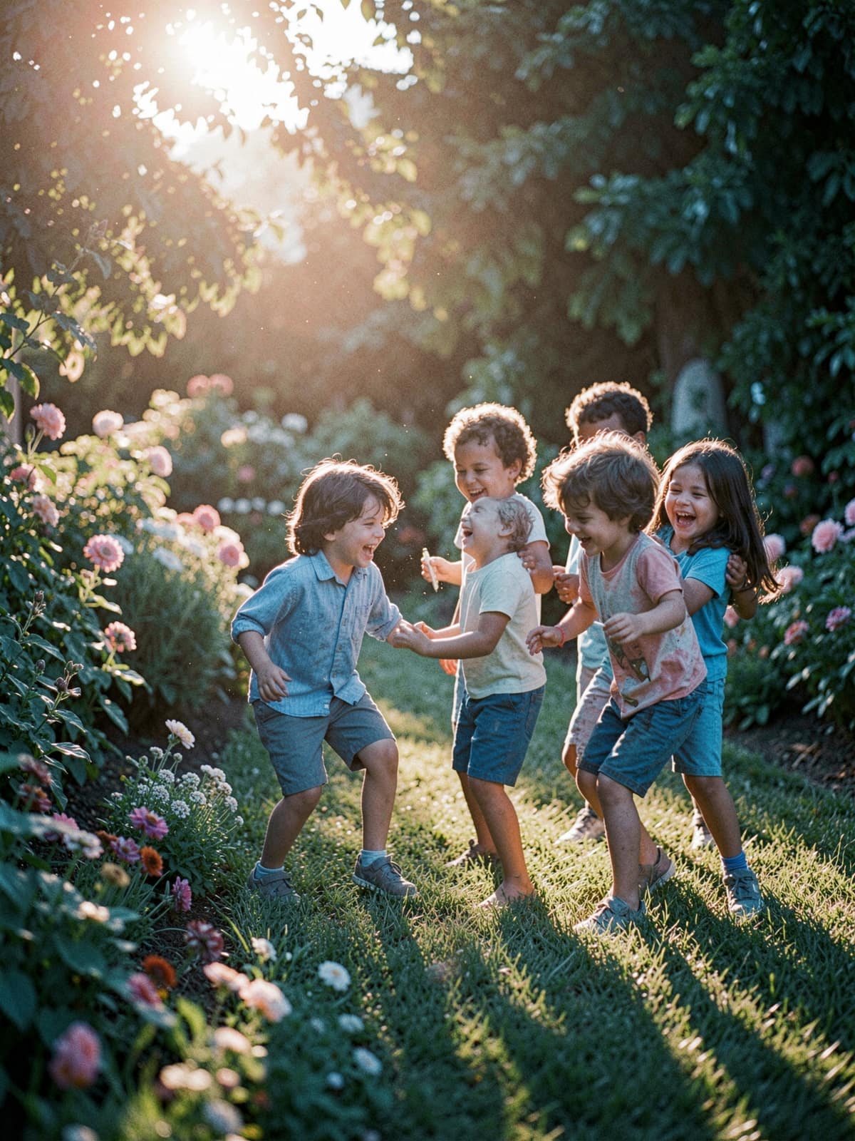 Des enfants heureux qui jouent
